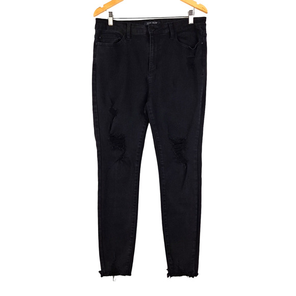 Judy Blue Jeans 15/32 Skinny Distressed Goth Grunge High Rise Casual Frayed Hem - Picture 1 of 8